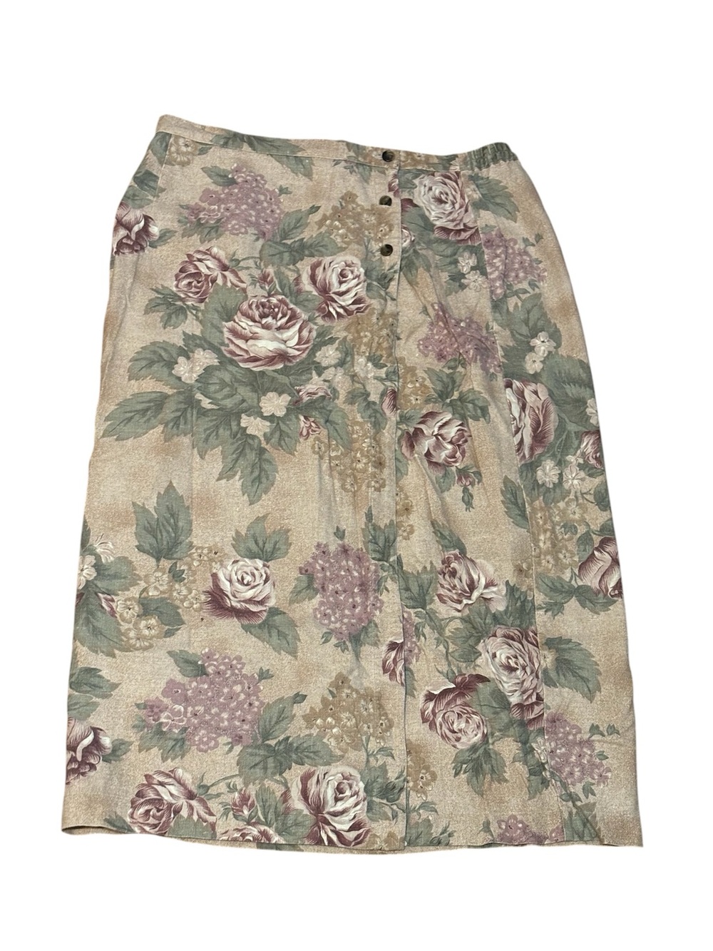 Jones NY Sport Vintage Denim Floral Midi Skirt - Size 14W
